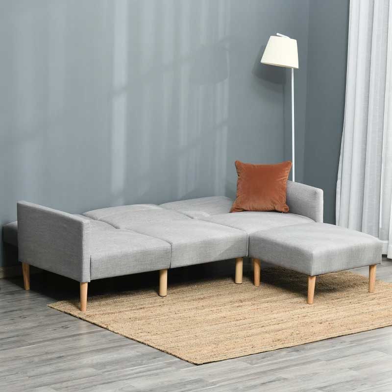 3 Seater L-Shaped Sofa Bed with Storage  Light Grey  Space-Saving Modern Sofa UK