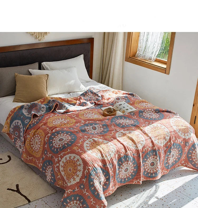 Bohemian Cotton Gauze 4-Layer Muslin Quilt
