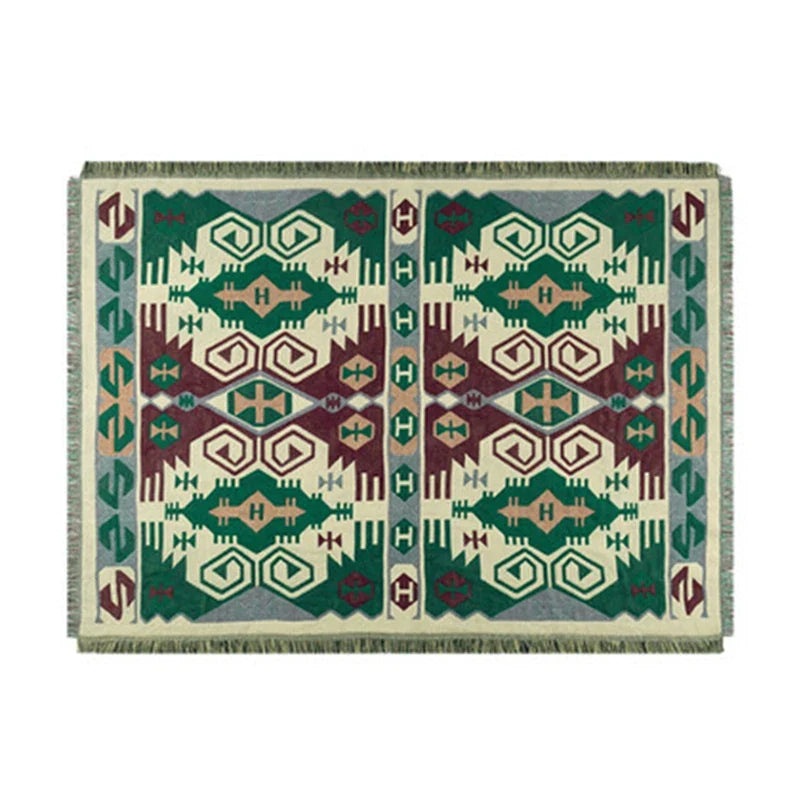 Aztec Boho Throw Blanket Decorative Bed Blankets Geometric Flower Sofa Couch Tassels Home Decor