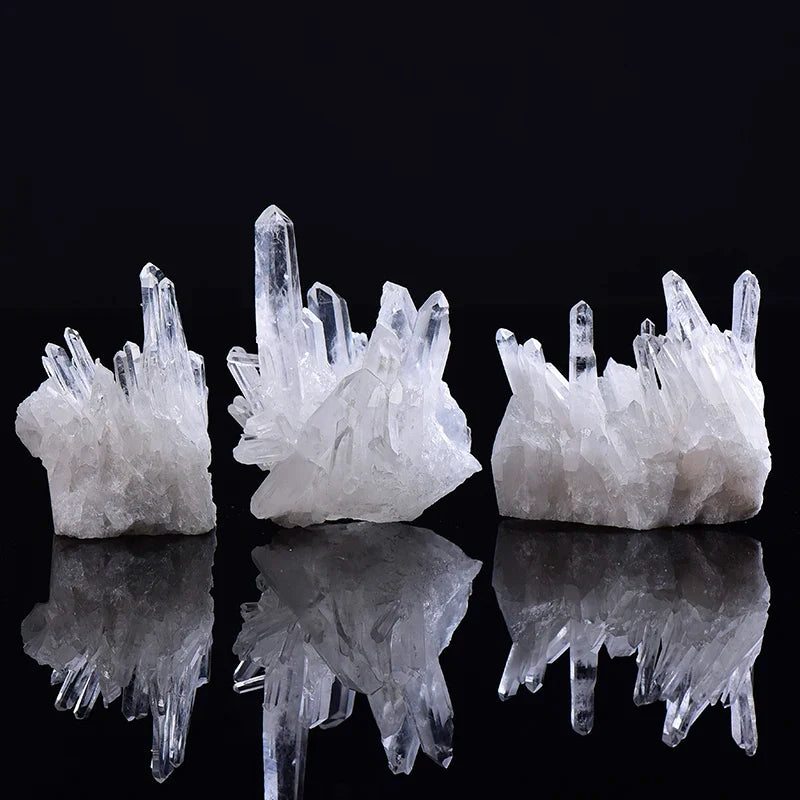 Natural White Quartz Crystal Cluster – Healing Reiki Stone for Home Decor