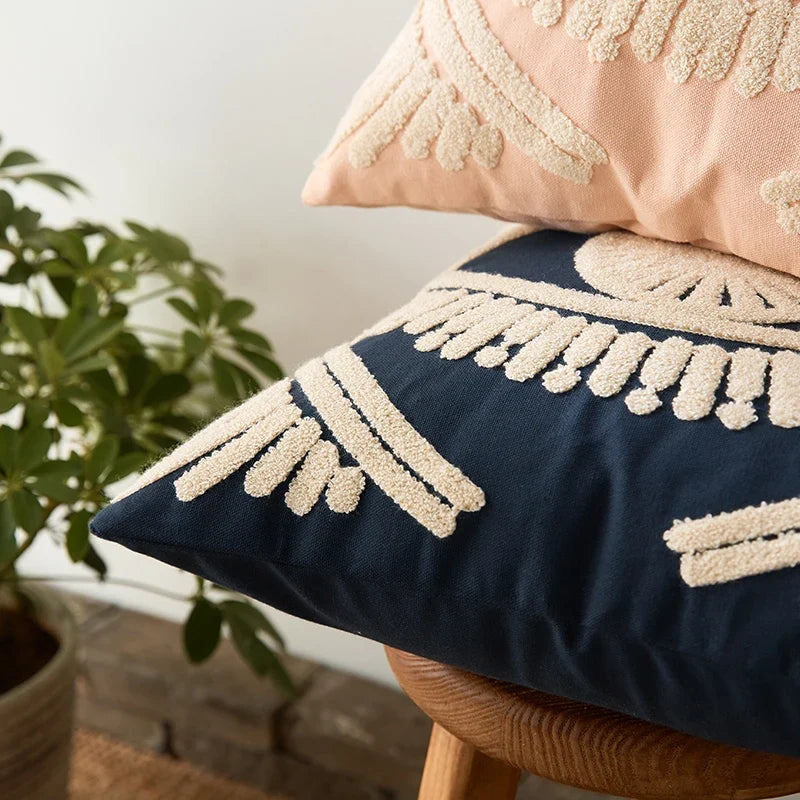 Evil Eye Embroidered Cotton Cushion Cover