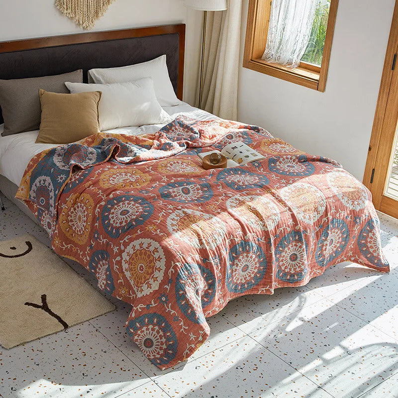 Bohemian Cotton Gauze 4-Layer Muslin Quilt