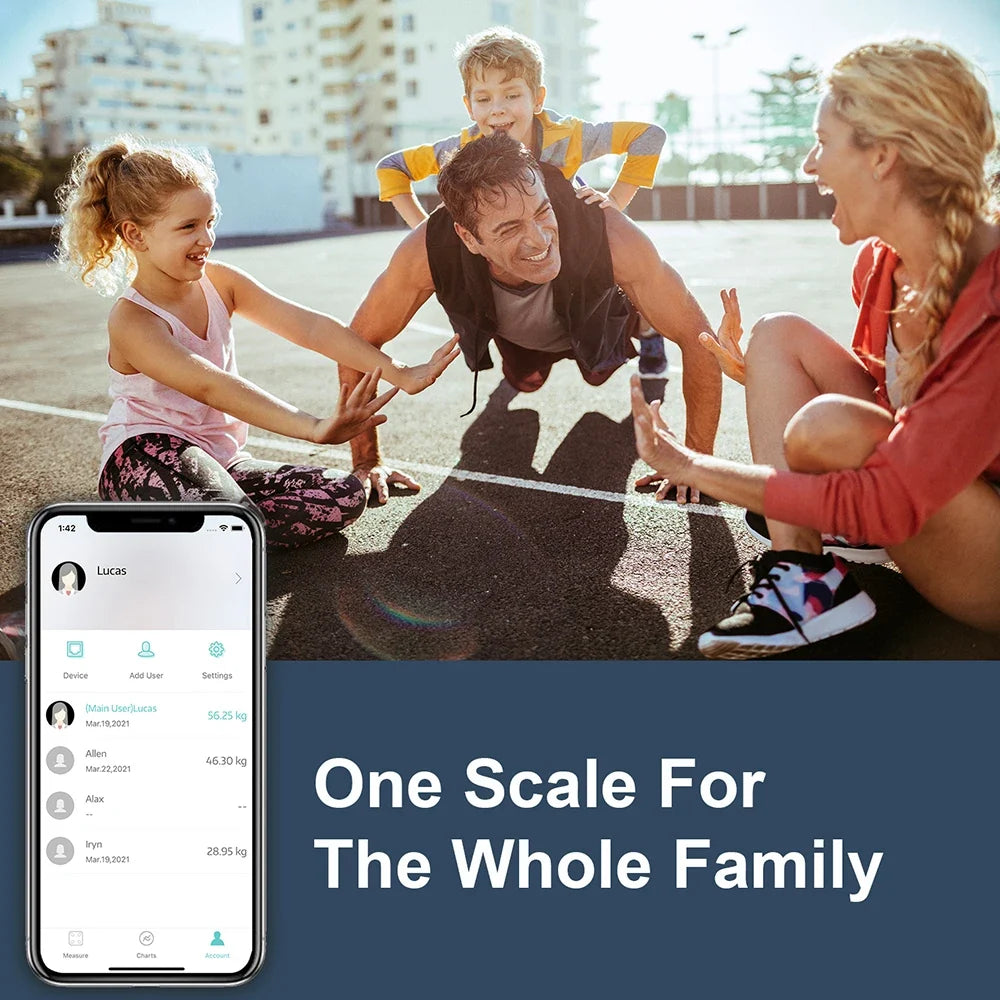 ⚖️ Lescale Smart Body Fat & BMI Scale – 15 Metrics + Heart Rate Display