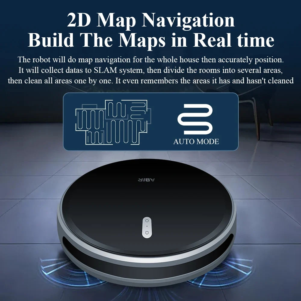 🤖 Robot Vacuum – 6000 Pa Suction, Wi‑Fi App & Dual Wet-Dry Mop
