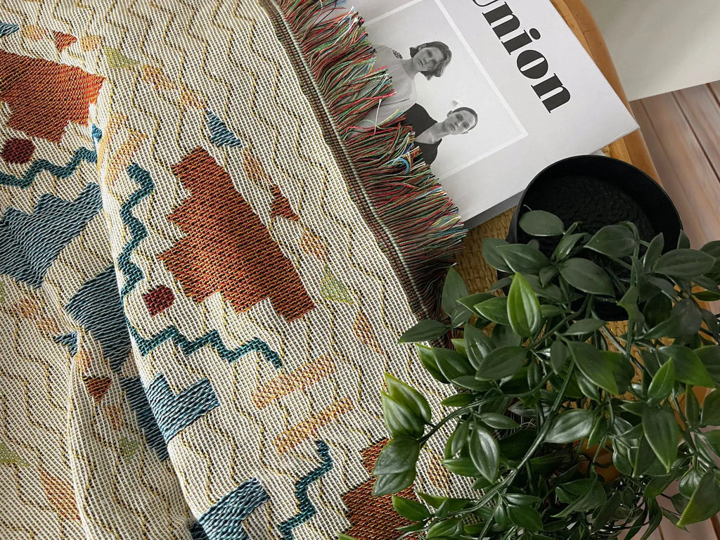 Boho Celestial & Nature-Inspired Woven Throw Blanket