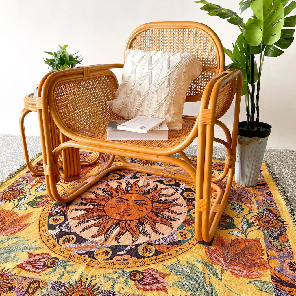 Boho Celestial & Nature-Inspired Woven Throw Blanket