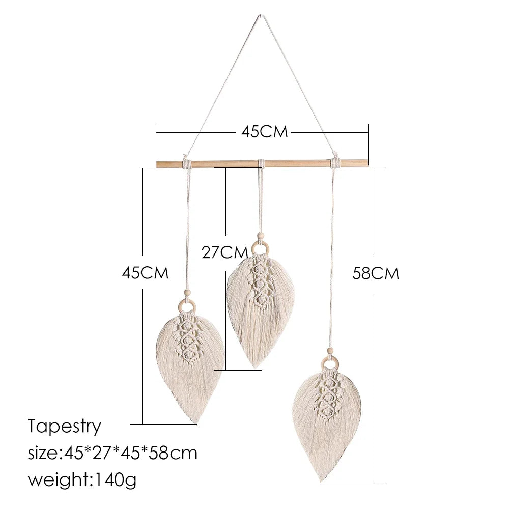 Boho Leaf Macramé Wall Hanging