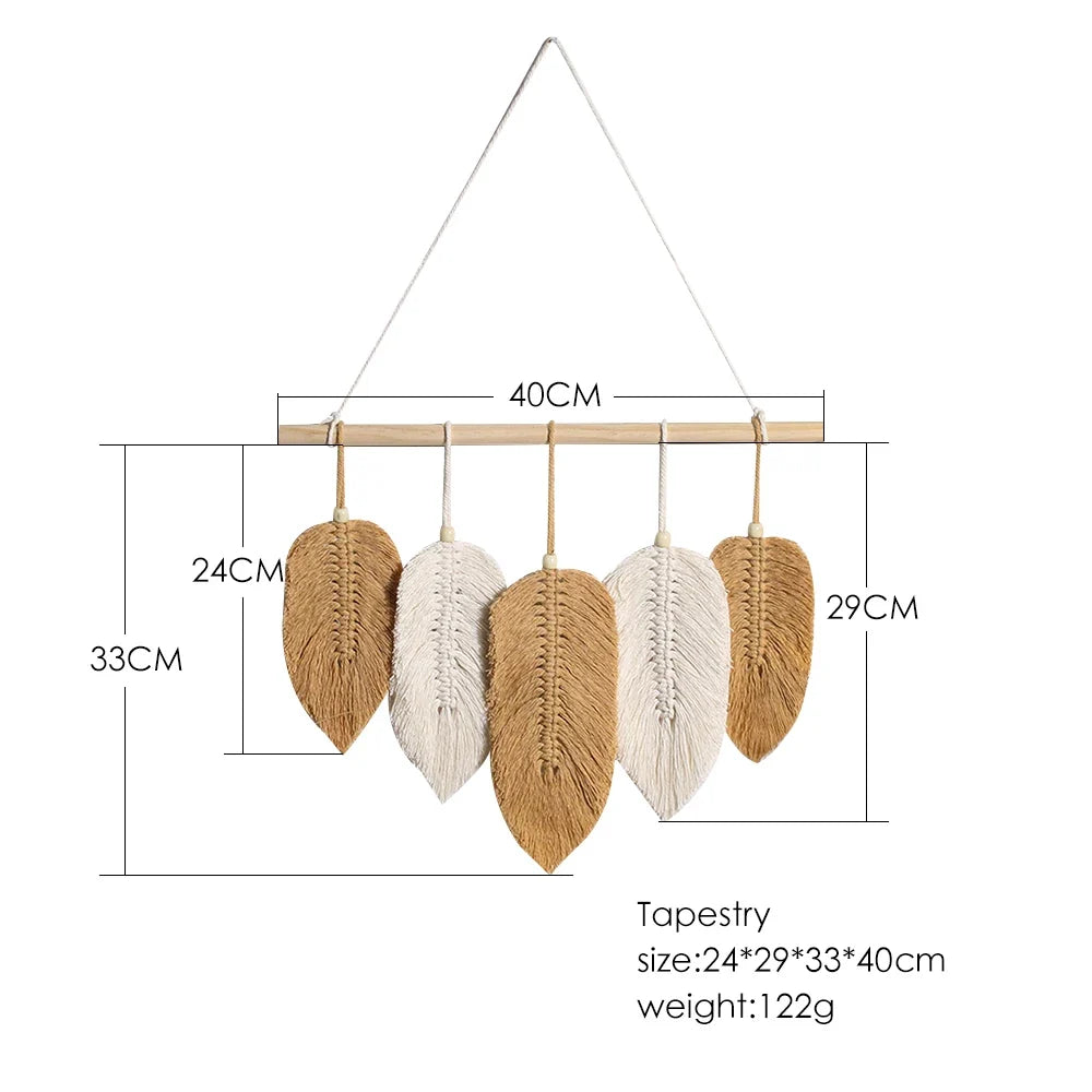 Boho Leaf Macramé Wall Hanging
