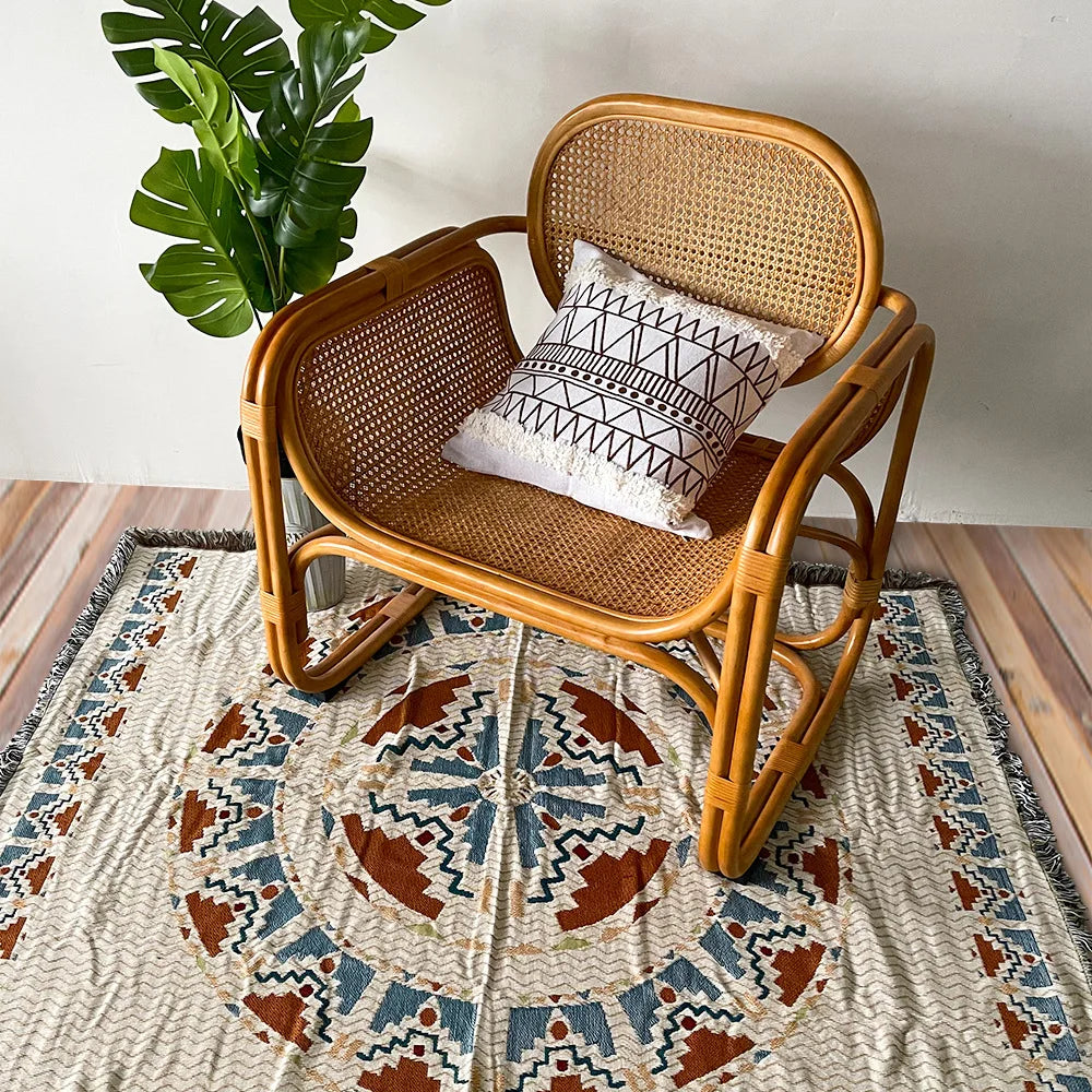 Boho Celestial & Nature-Inspired Woven Throw Blanket