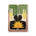 Colorful Abstract Boho Wall Art – Two People Holding Sun Canvas Print
