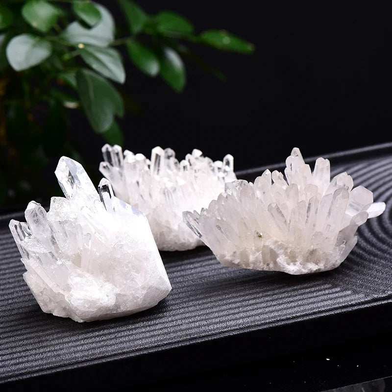 Natural White Quartz Crystal Cluster – Healing Reiki Stone for Home Decor