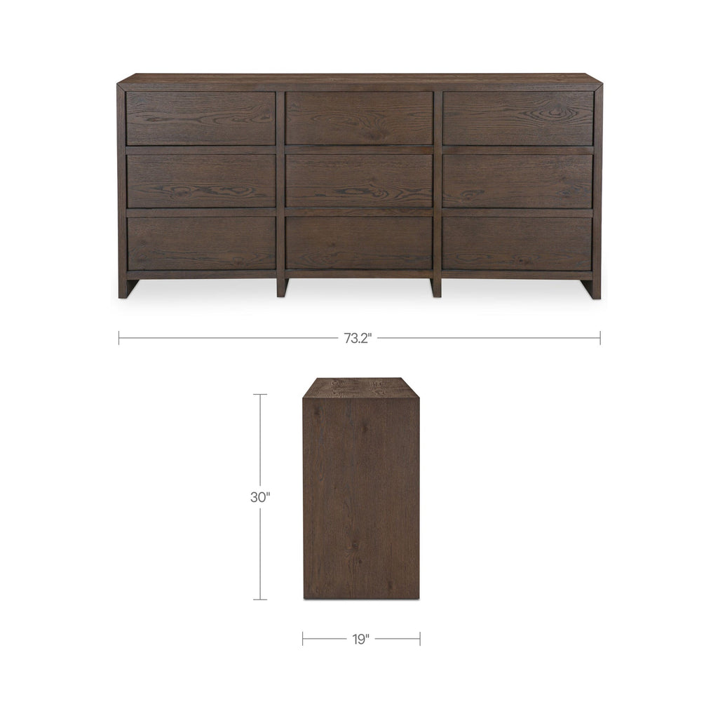Moe's Home Jenson 9 Drawer Dresser Brown