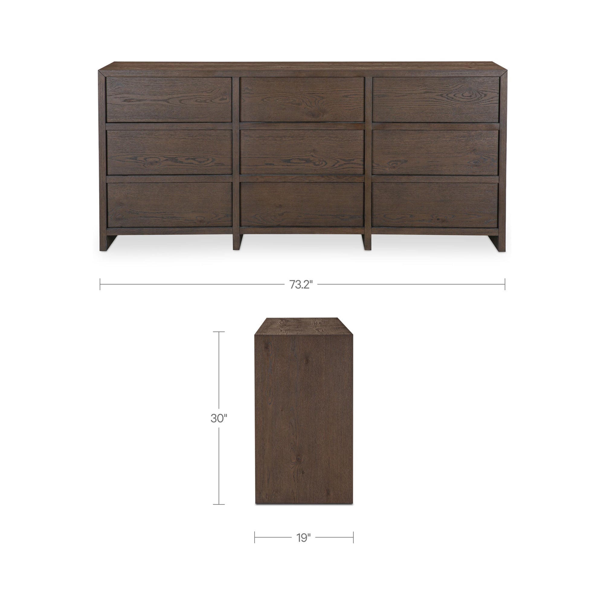 Moe's Home Jenson 9 Drawer Dresser Brown