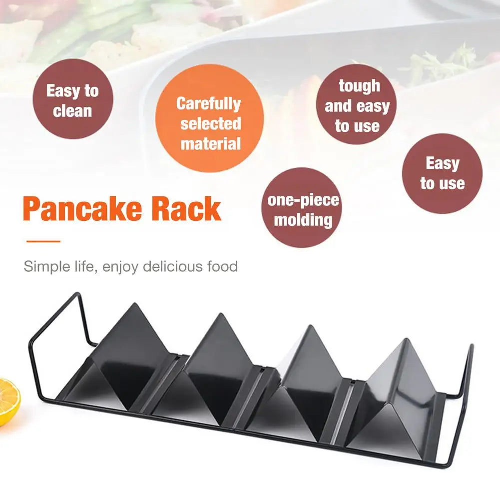 Stainless Steel Tacos Holder Frame Mexican W-shaped Pancake Rack Corn Hot Dog Spring Roll Rack Iron Tray Plate Cake Toast Holder