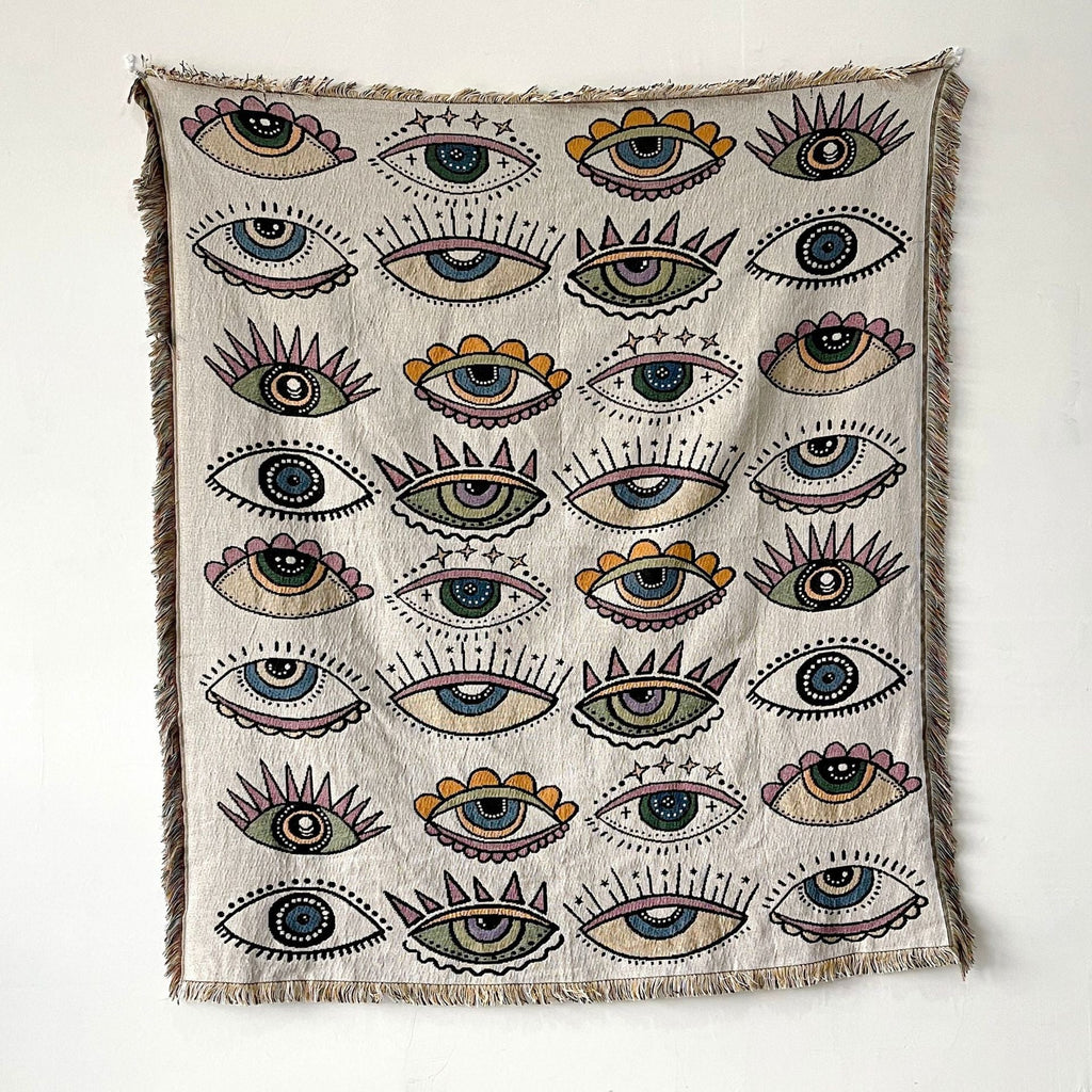 Boho Celestial & Nature-Inspired Woven Throw Blanket