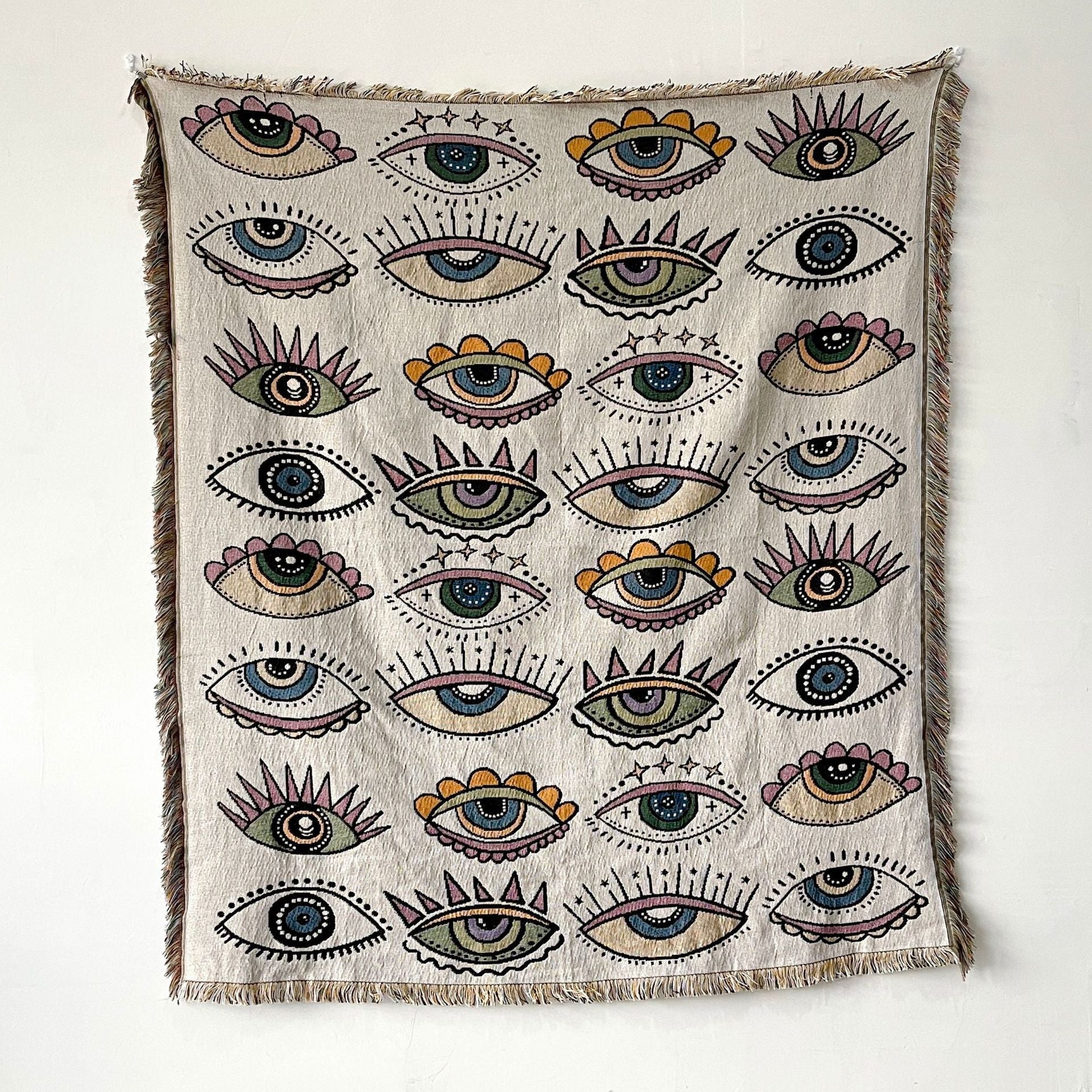 Boho Celestial & Nature-Inspired Woven Throw Blanket