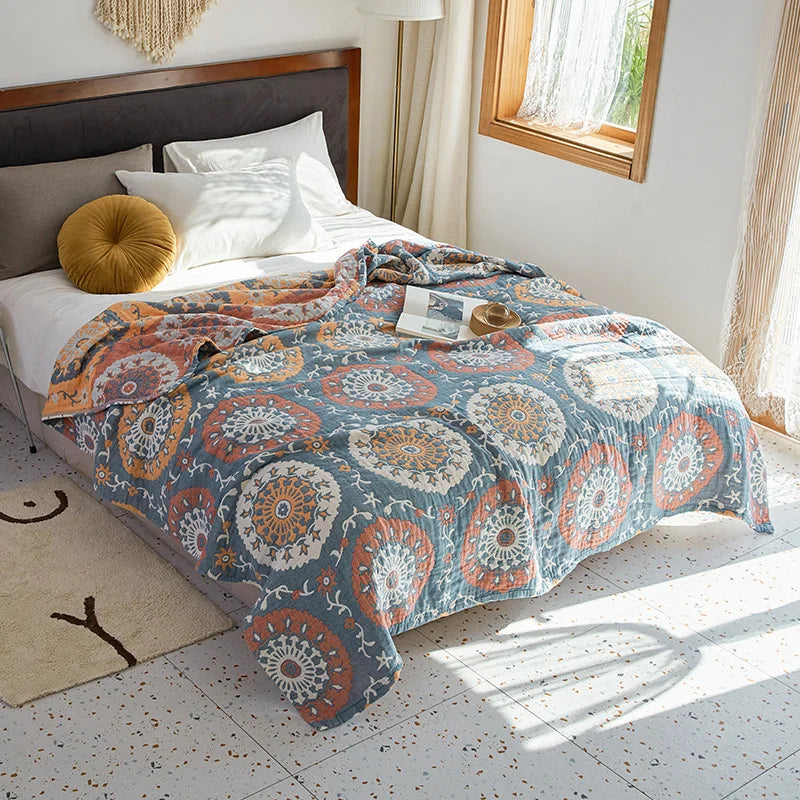 Bohemian Cotton Gauze 4-Layer Muslin Quilt