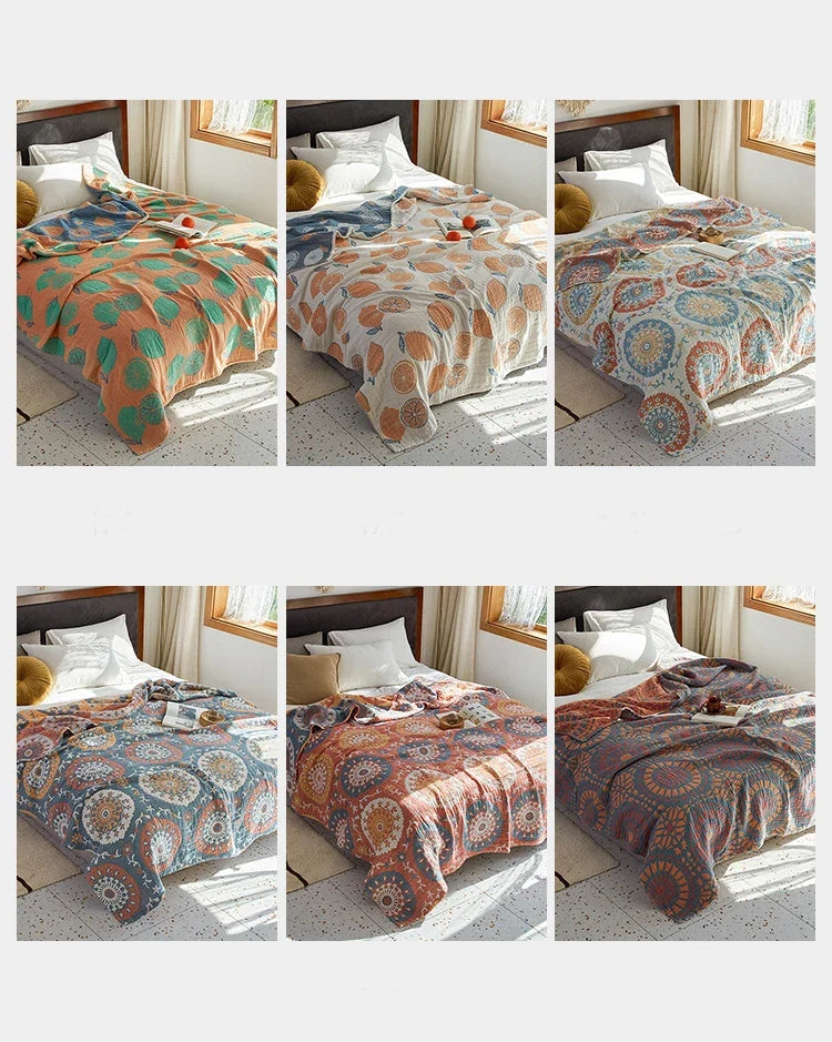 Bohemian Cotton Gauze 4-Layer Muslin Quilt