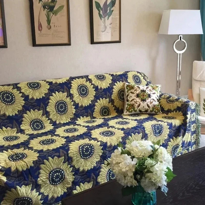 Aztec Boho Throw Blanket Decorative Bed Blankets Geometric Flower Sofa Couch Tassels Home Decor
