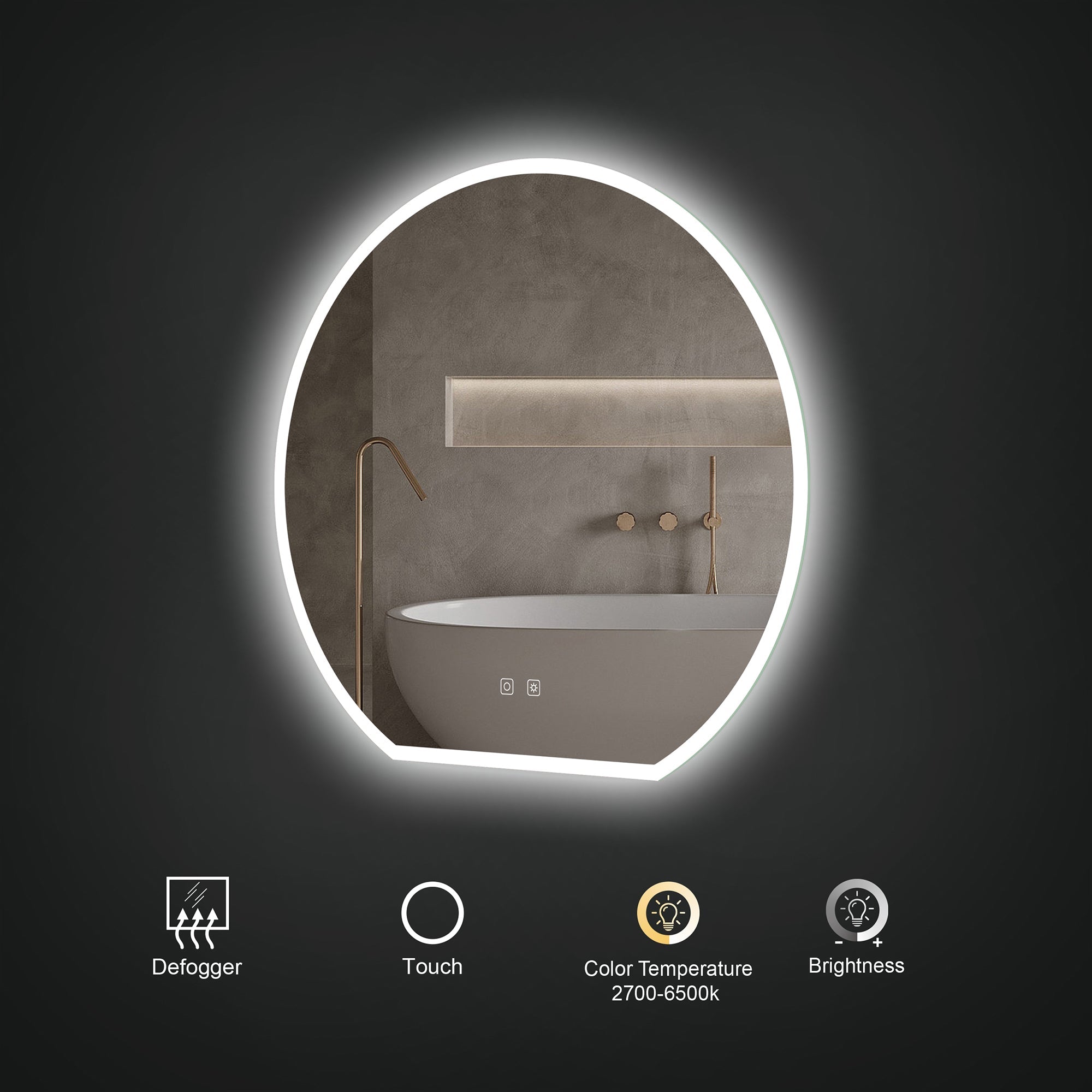 ICO Bath Hudson 32"  x 30" LED Mirror