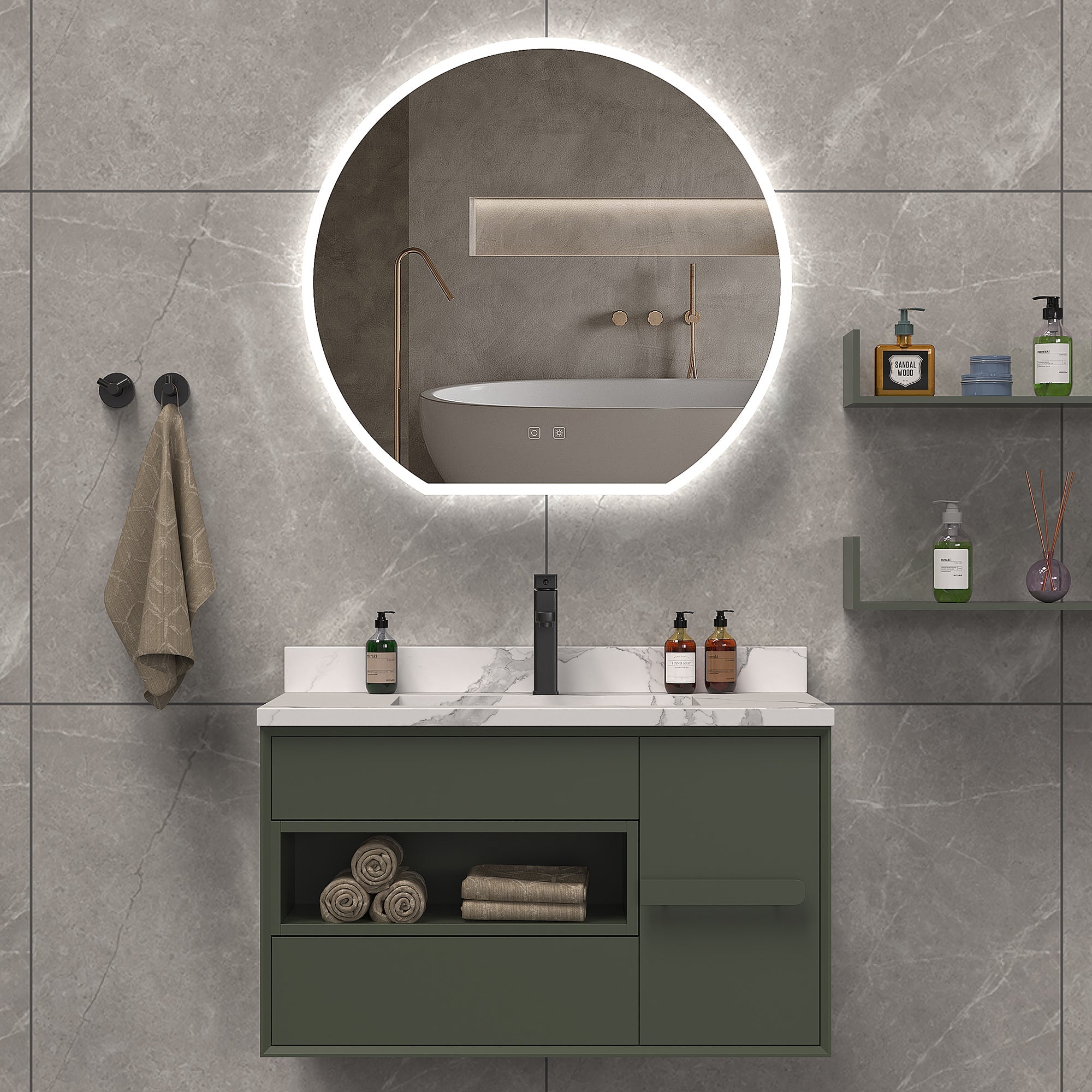 ICO Bath Hudson 32"  x 30" LED Mirror