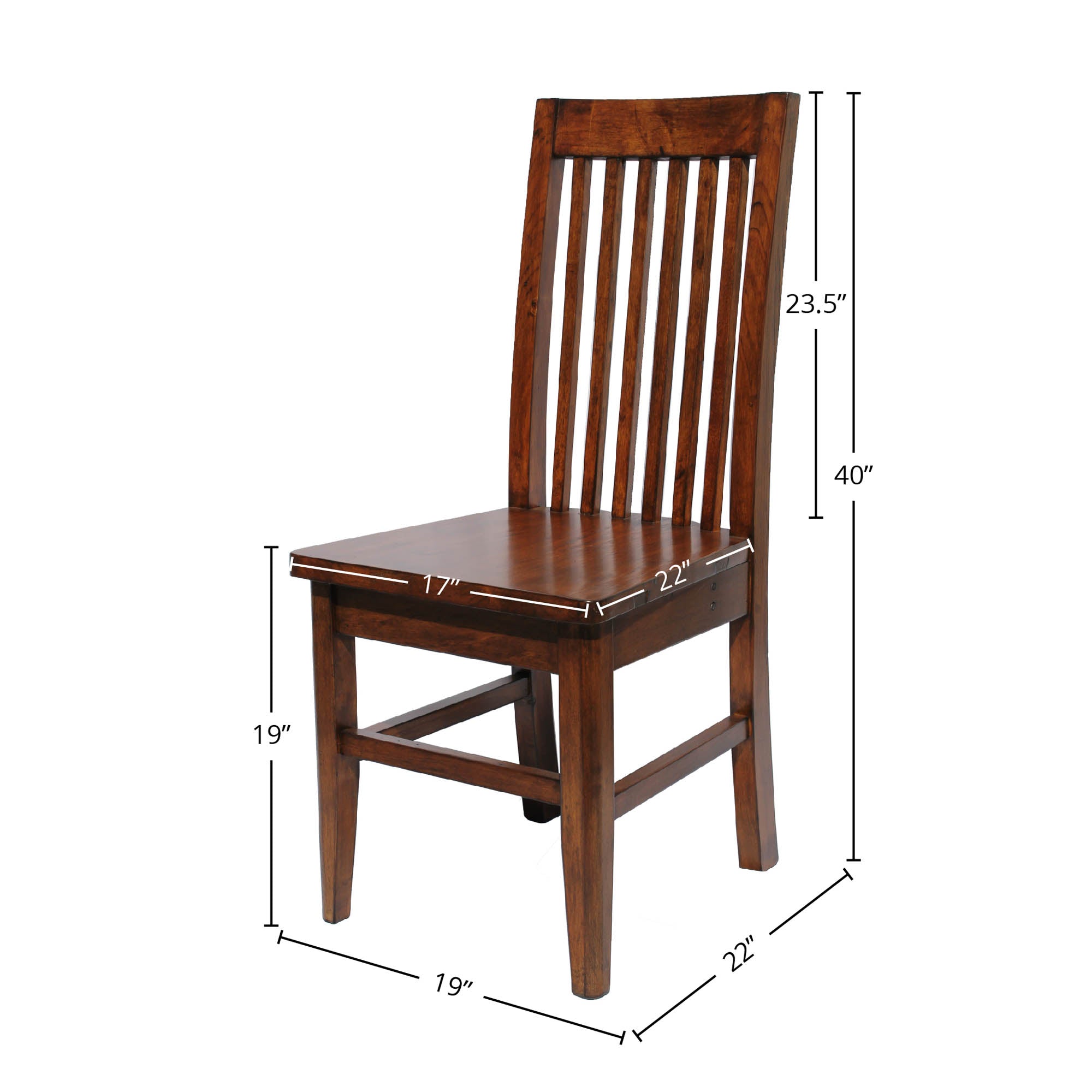 LH Home Irish Coast Slat Back Chair (Set of 2)
