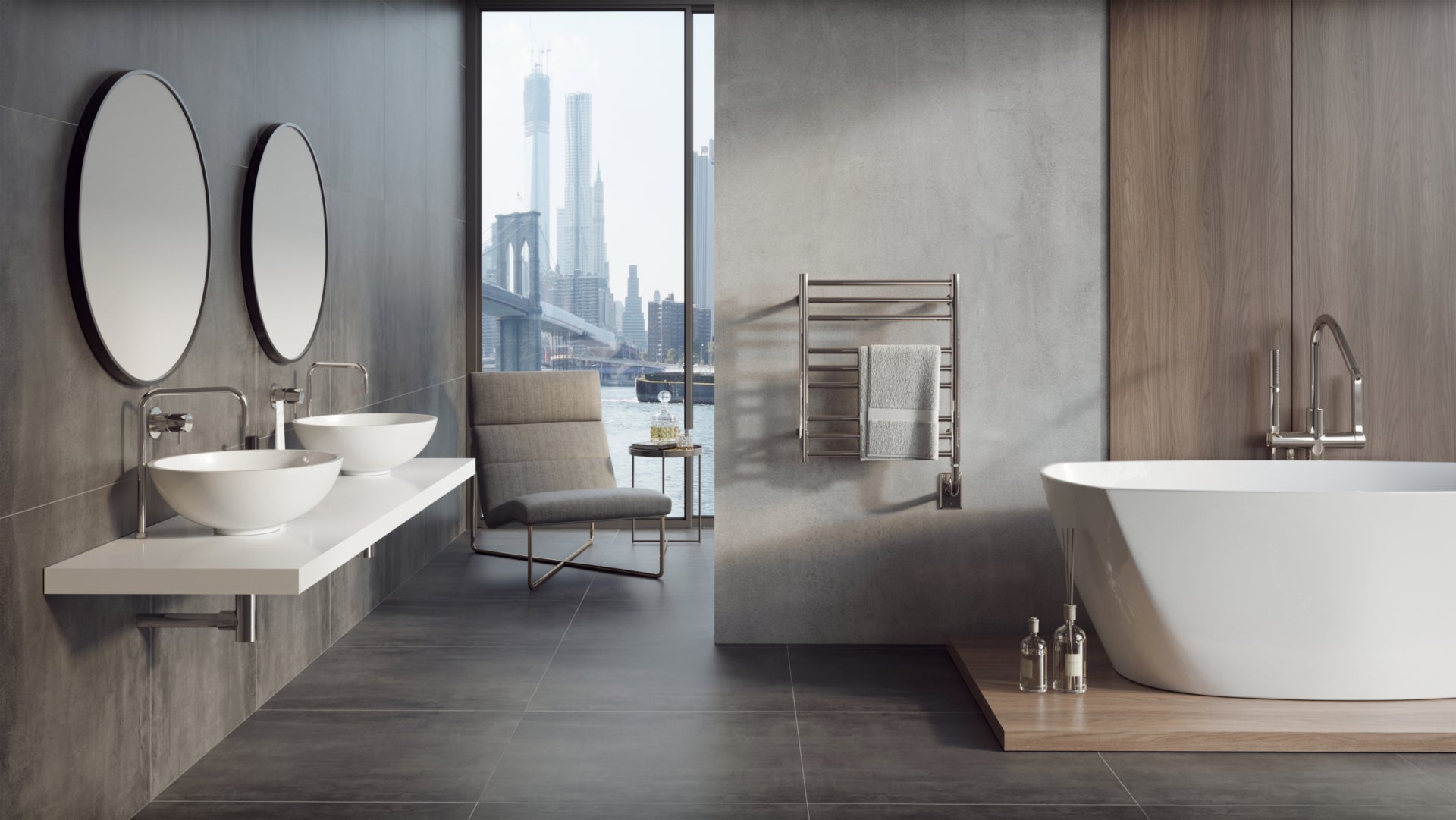 ICO Bath 35.5" x 19" Sorano Towel Warmer