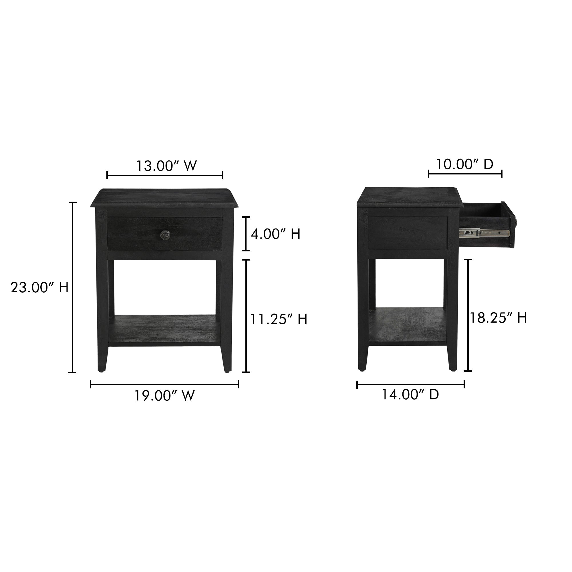 Moe's Home Corrine Nightstand Antique Black