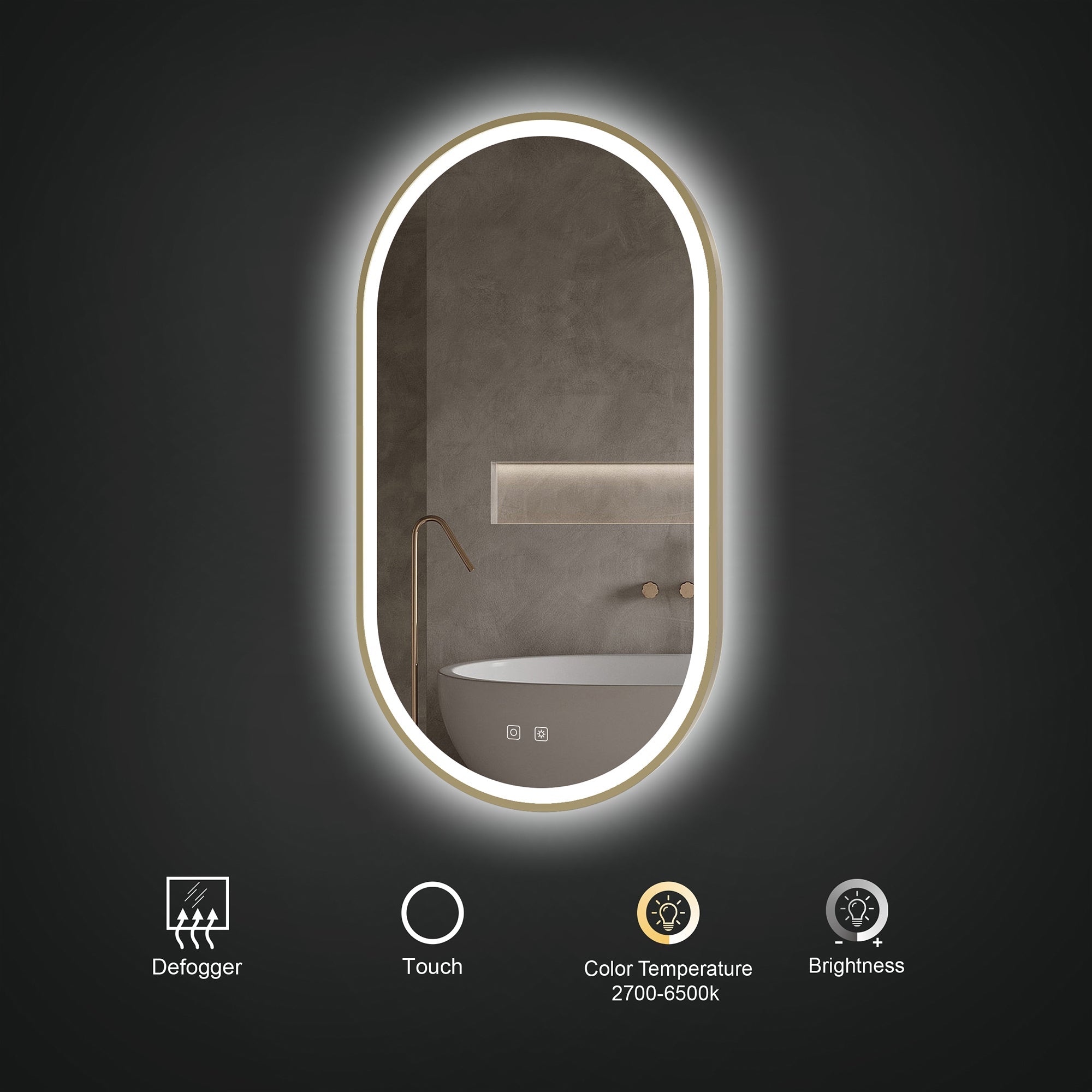 ICO Bath Kiara 20"  x 36" LED Mirror