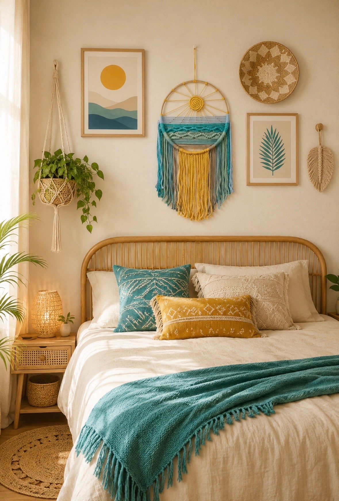 Sunrise & Sunset Woven Boho Cotton Tapestry
