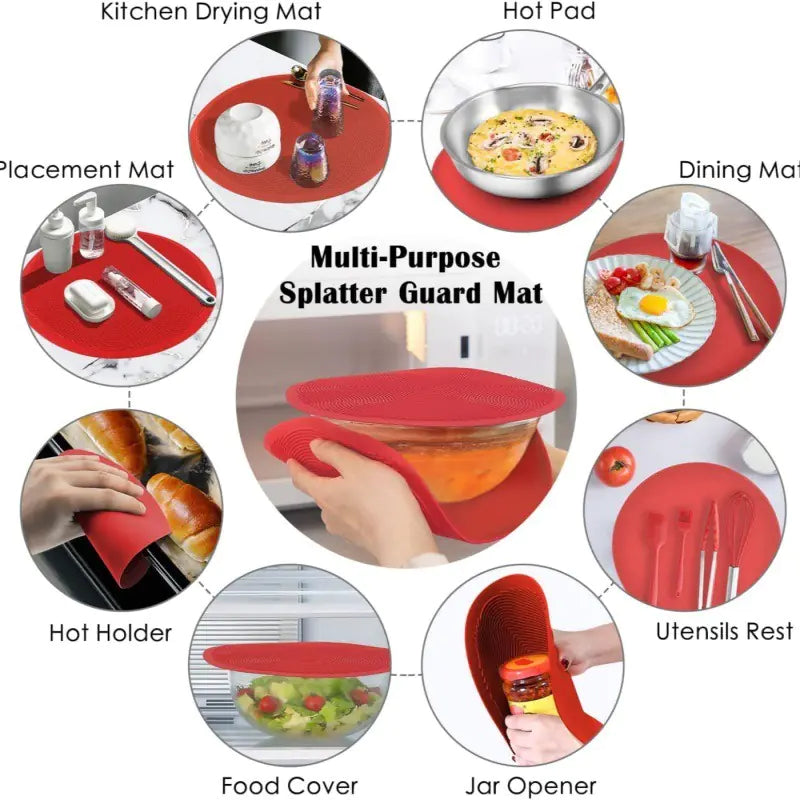 2pcs Silicone Heat Resistant Pads Non Slip Trivet Kitchen Counter Mat