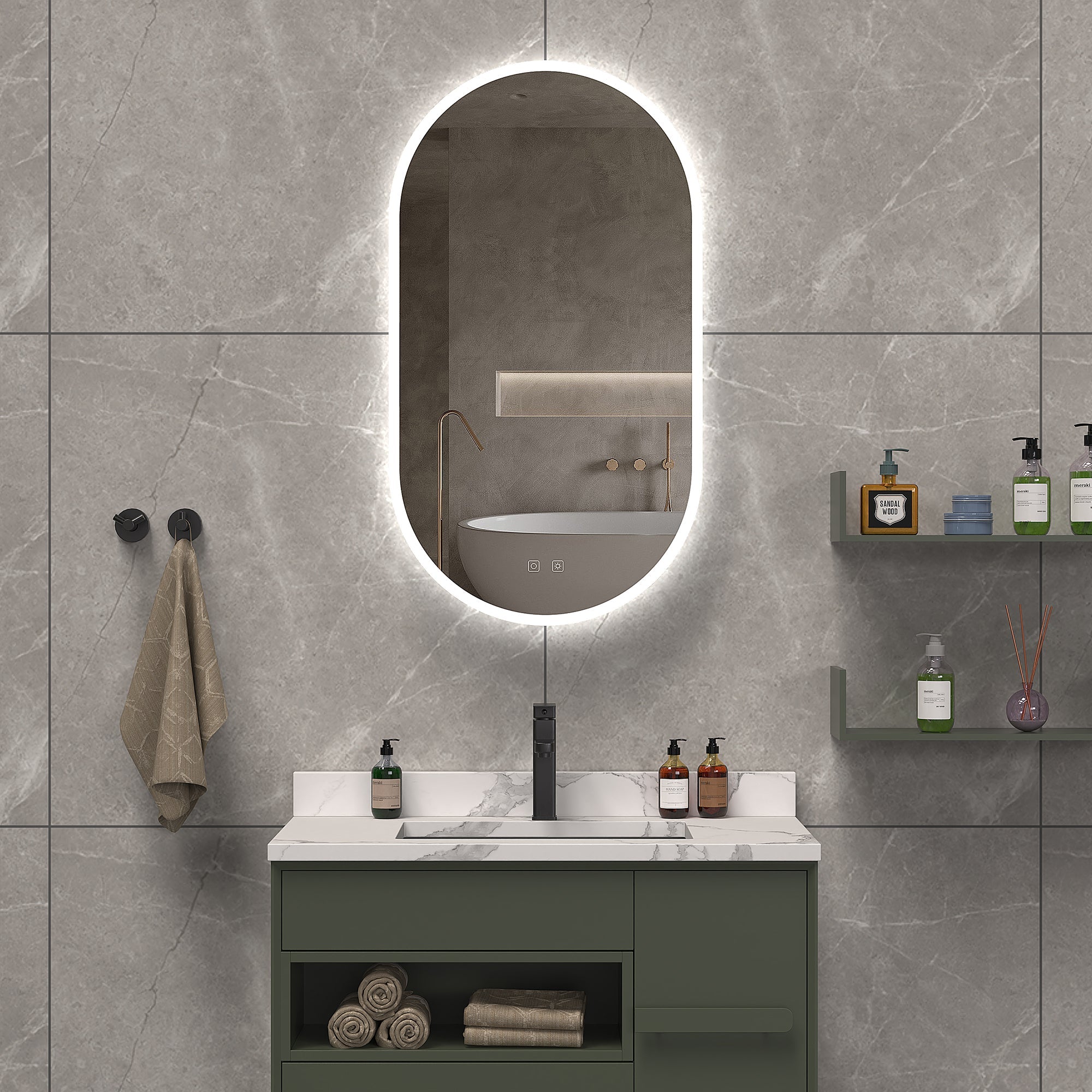 ICO Bath Iris 20"  x 36" LED Mirror