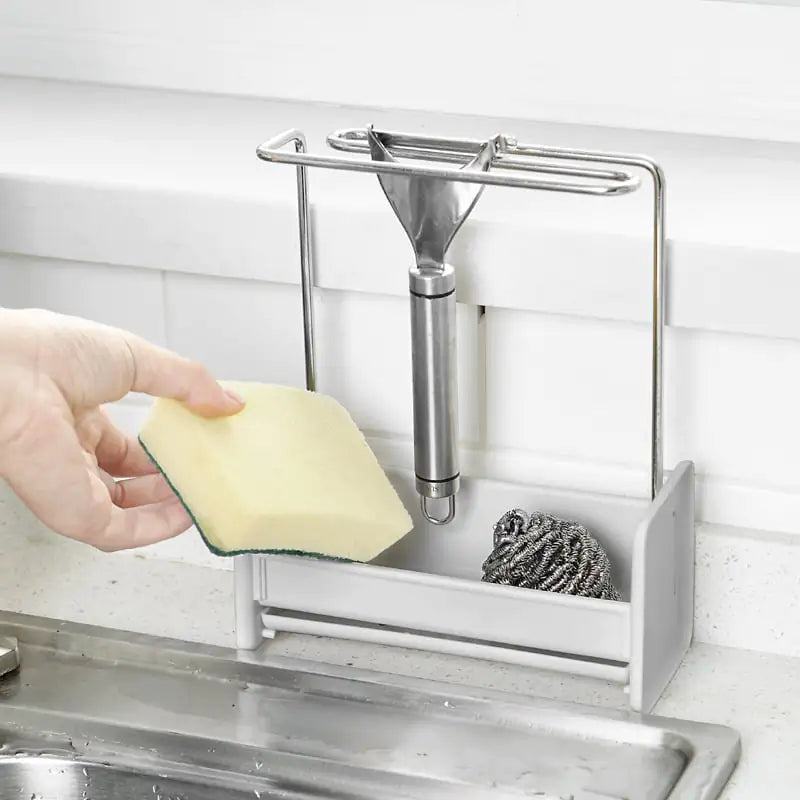 Detachable Stainless Steel Sponge Rack – Kitchen Sink Organizer