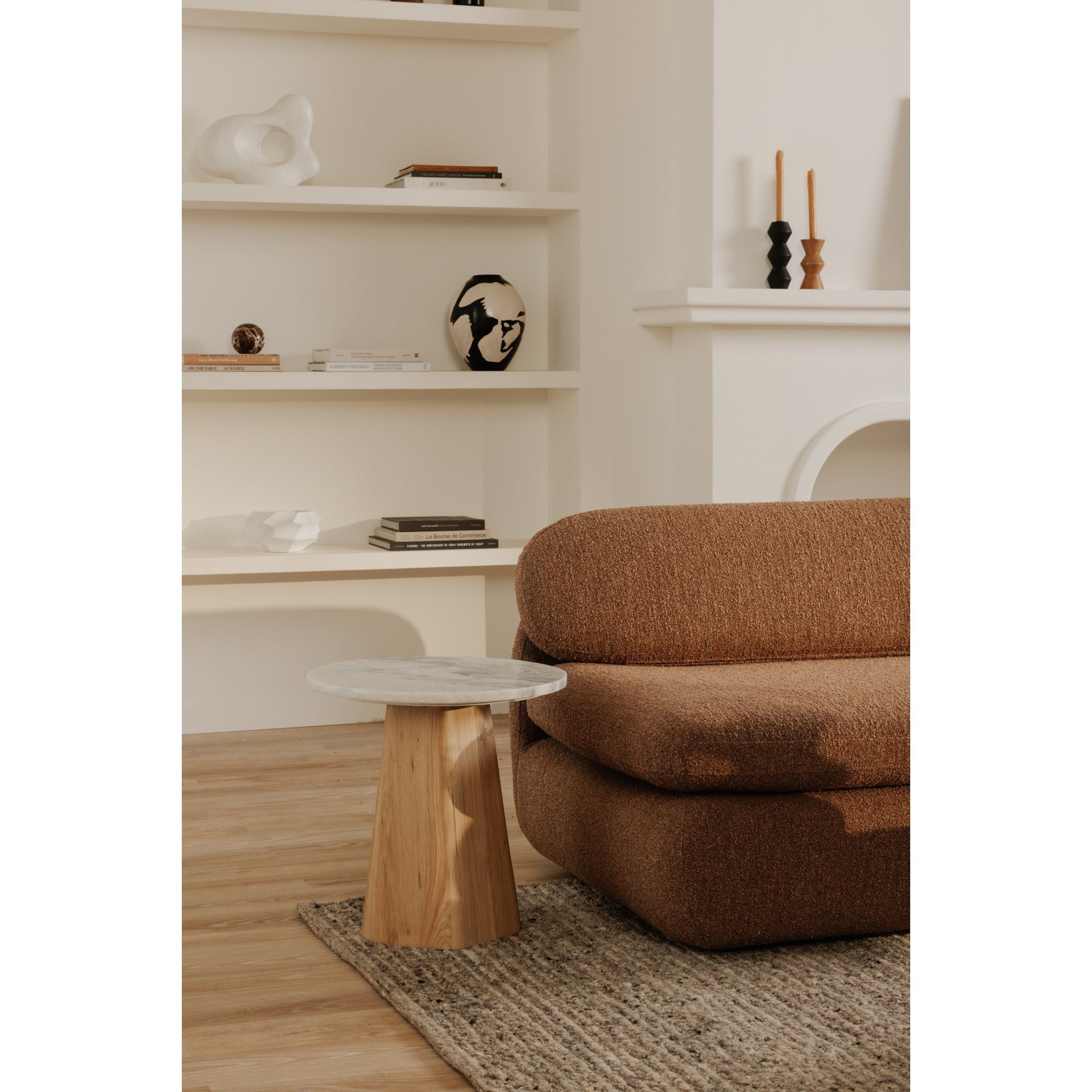 Moe's Home Evelyn Accent Table Ashen Grey Matrix Marble