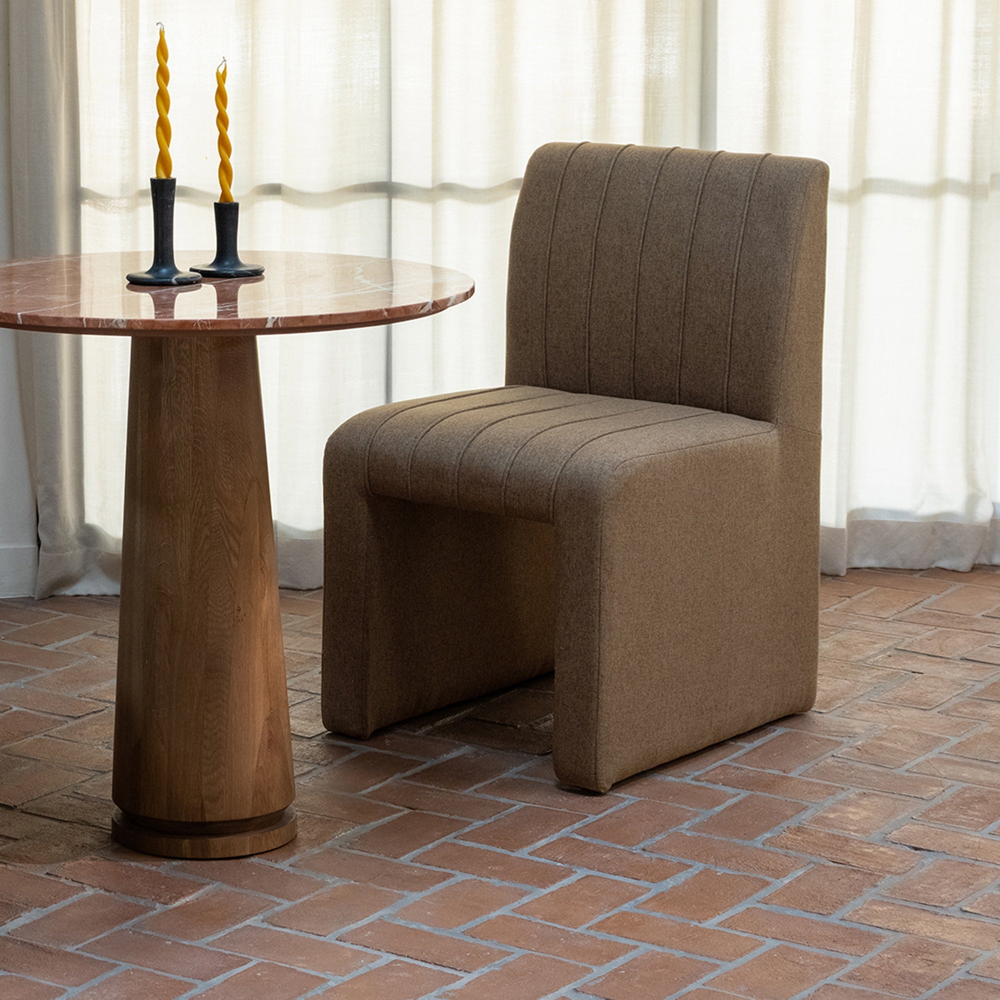 Moe's Home Sage Cafe Table Rosso Alicante Red Marble