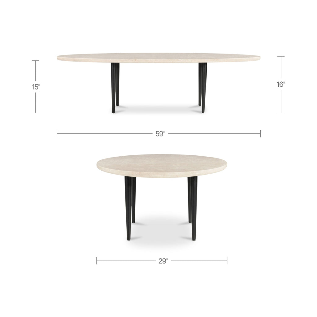 Moe's Home Winona Coffee Table Botticino Beige Marble