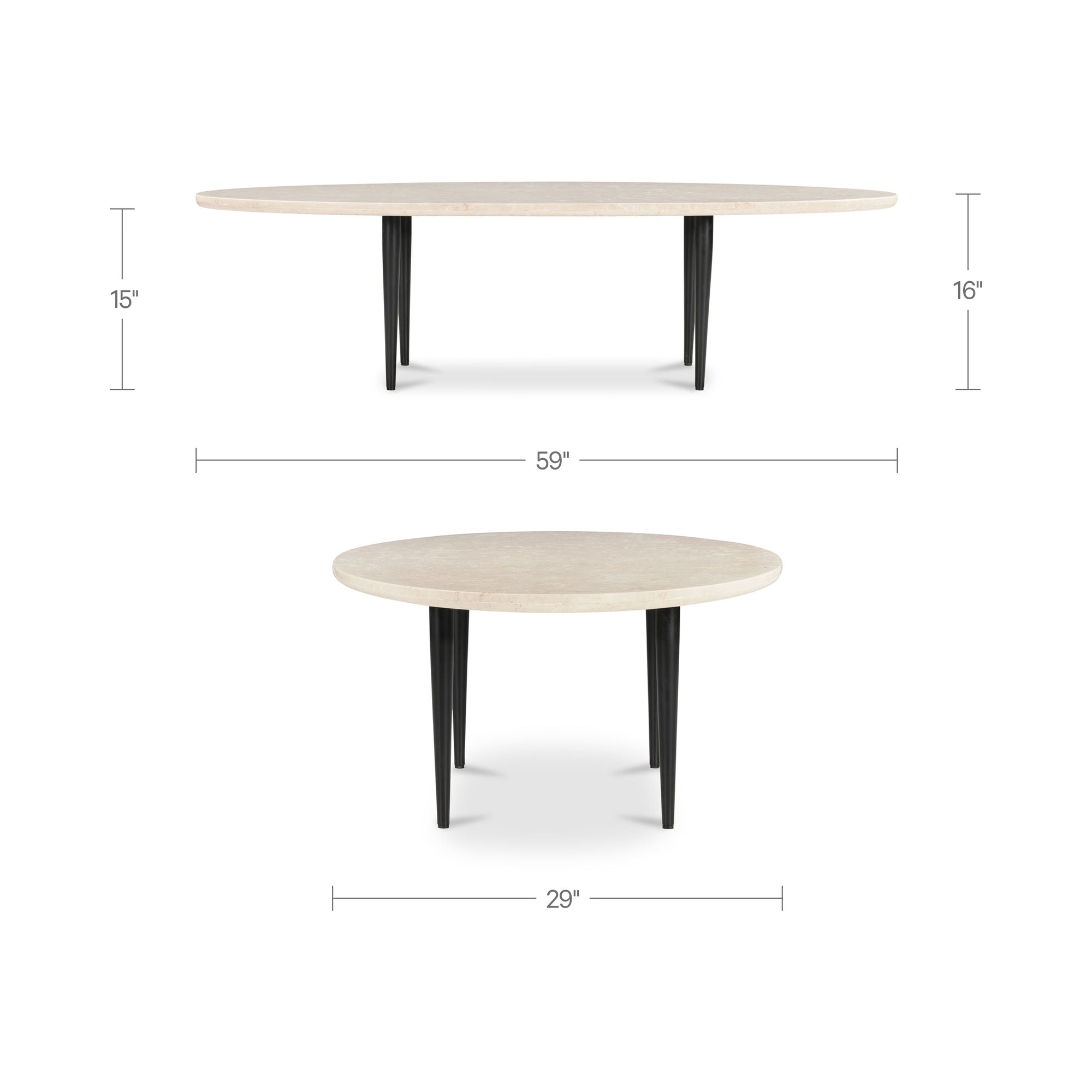 Moe's Home Winona Coffee Table Botticino Beige Marble