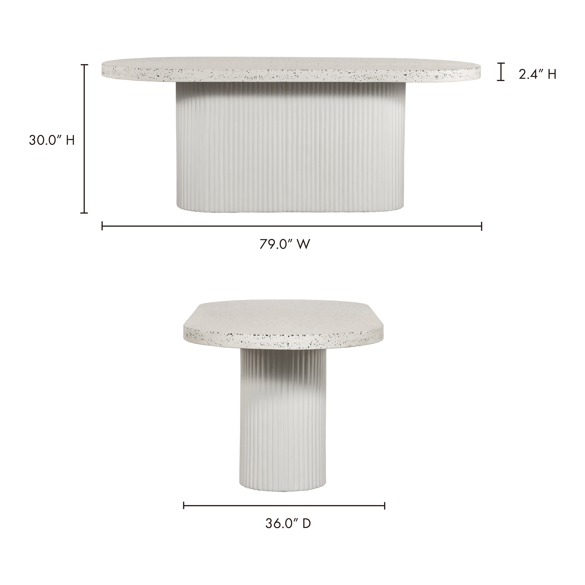 Moe's Home Lyon Outdoor Dining Table White Terrazzo
