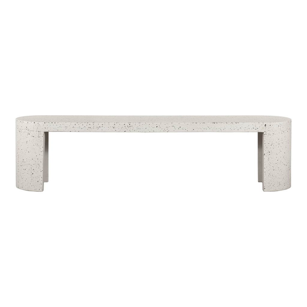 Moe's Home Lyon Outdoor Bench White Terrazzo
