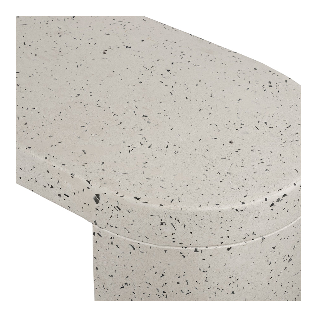 Moe's Home Lyon Outdoor Bench White Terrazzo