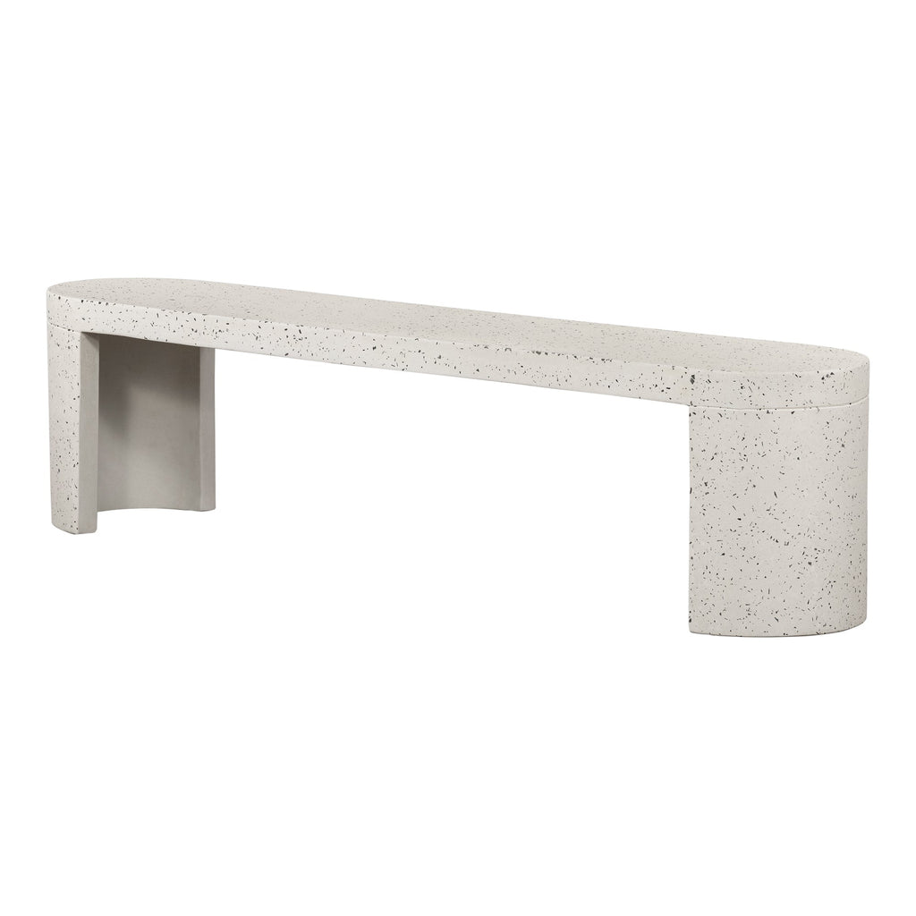 Moe's Home Lyon Outdoor Bench White Terrazzo