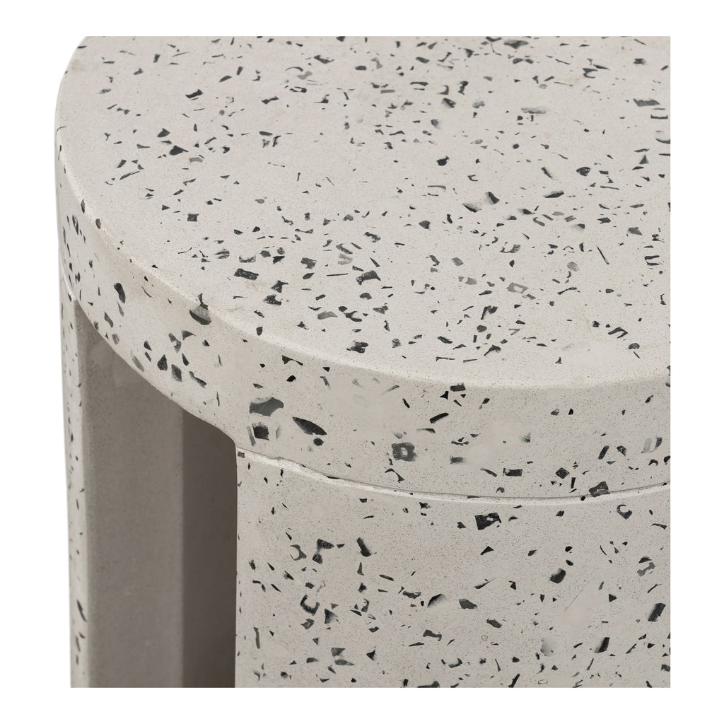 Moe's Home Lyon Outdoor Stool White Terrazzo