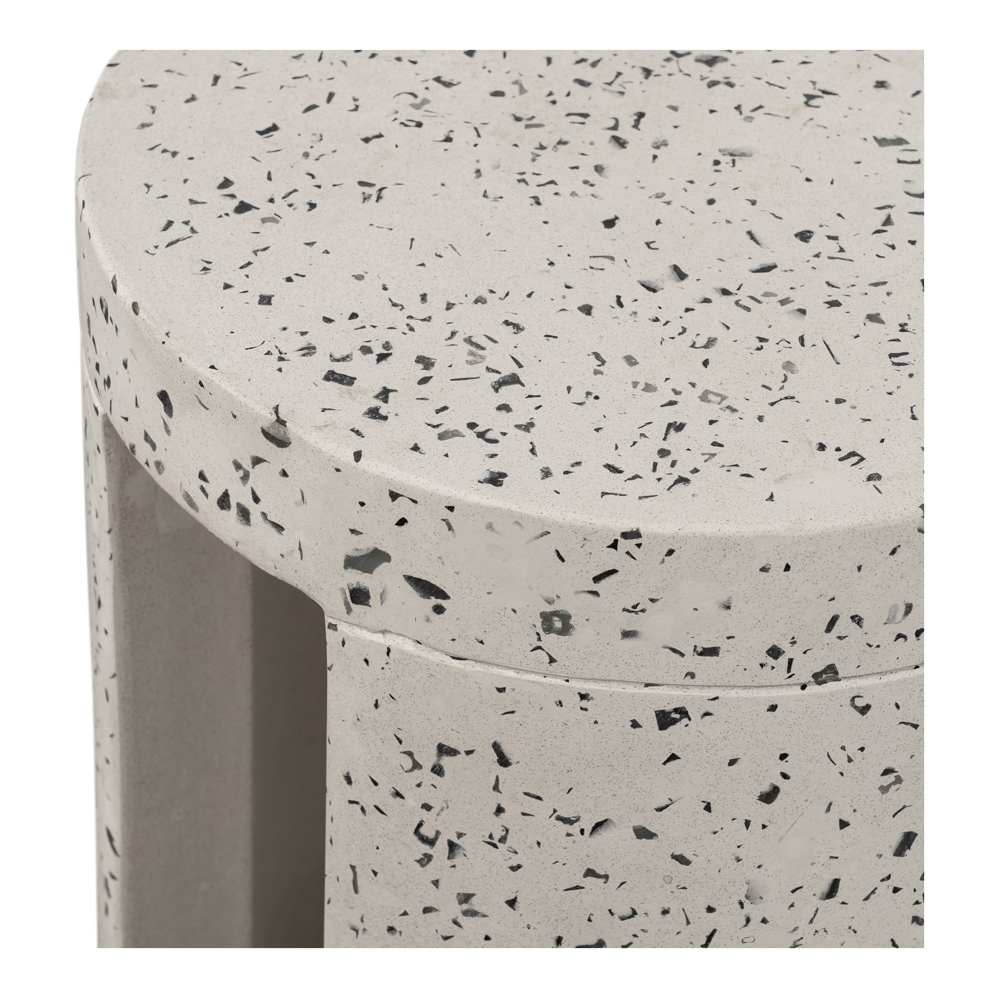 Moe's Home Lyon Outdoor Stool White Terrazzo