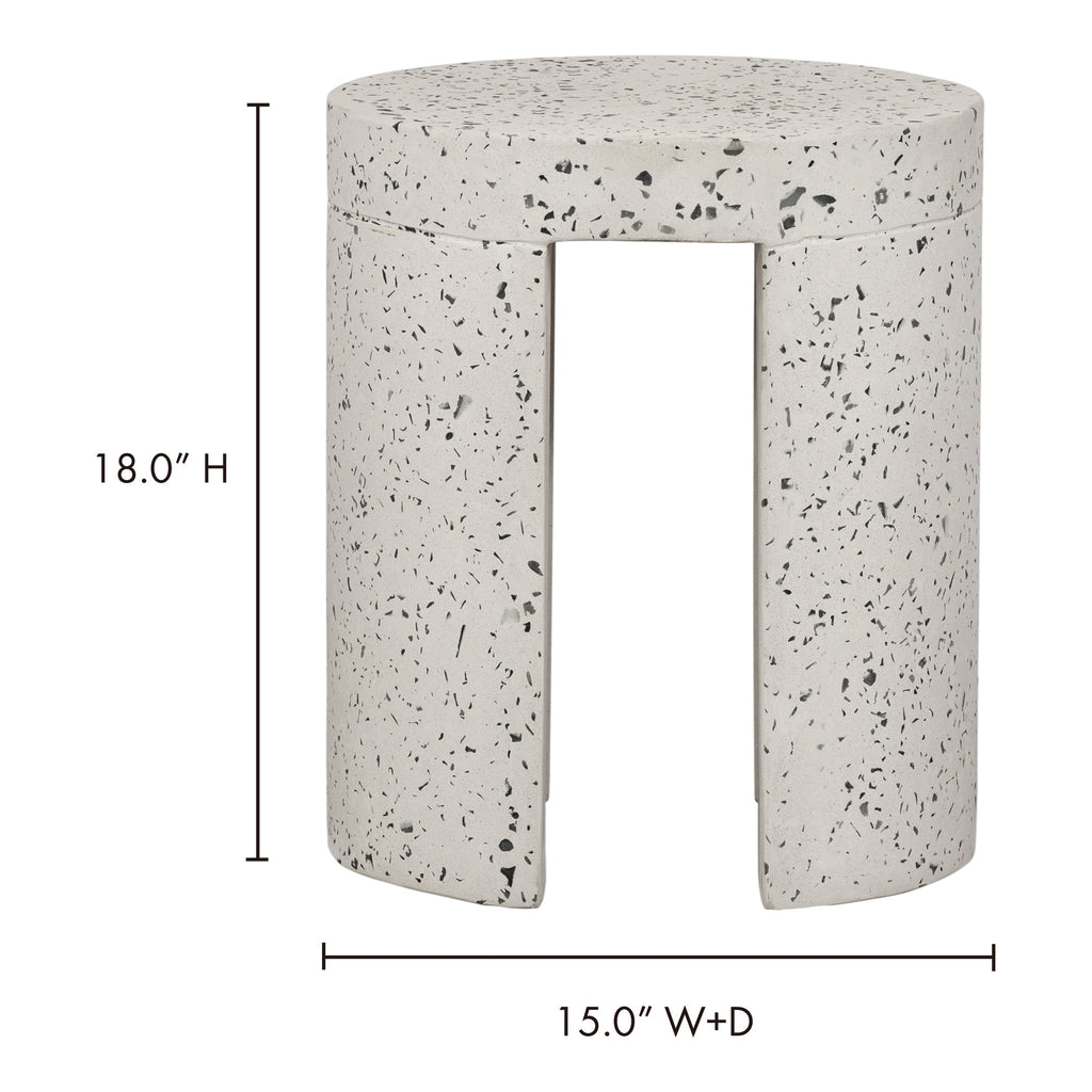 Moe's Home Lyon Outdoor Stool White Terrazzo