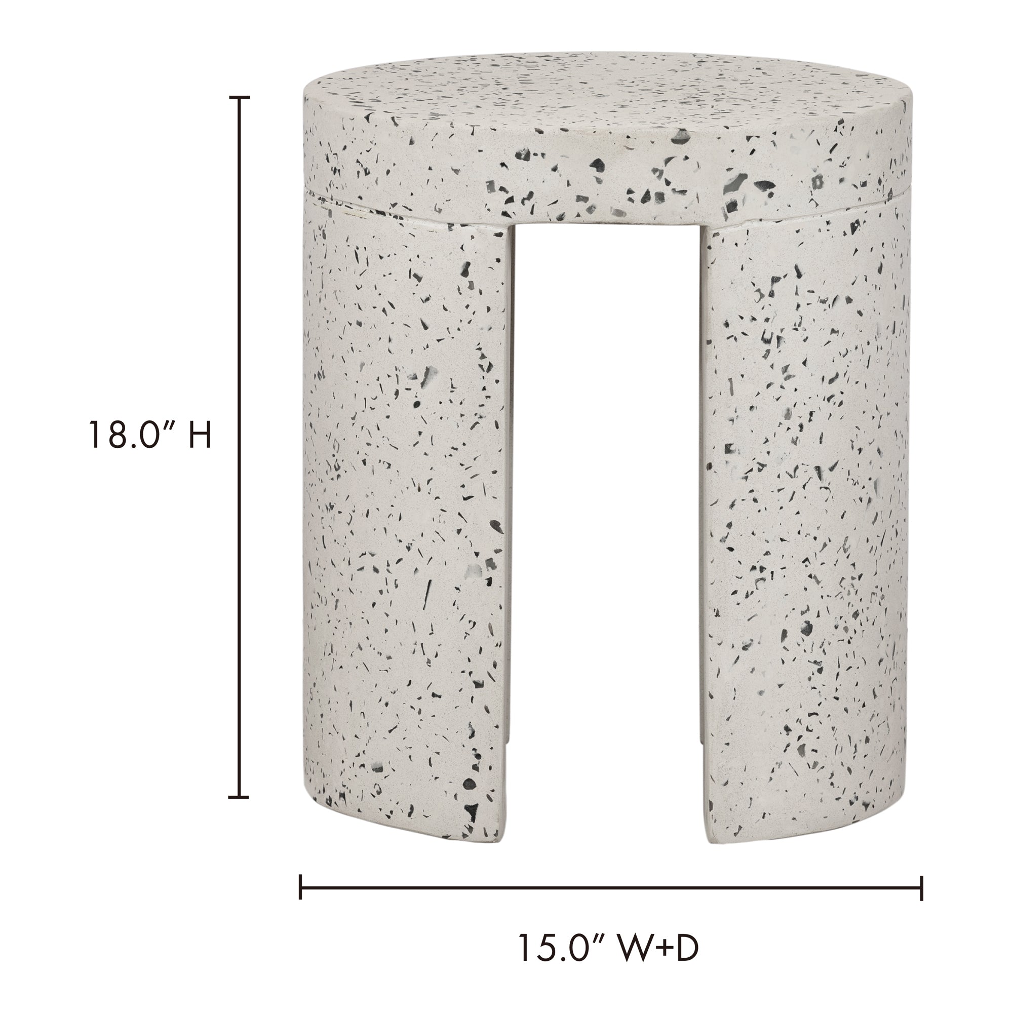 Moe's Home Lyon Outdoor Stool White Terrazzo