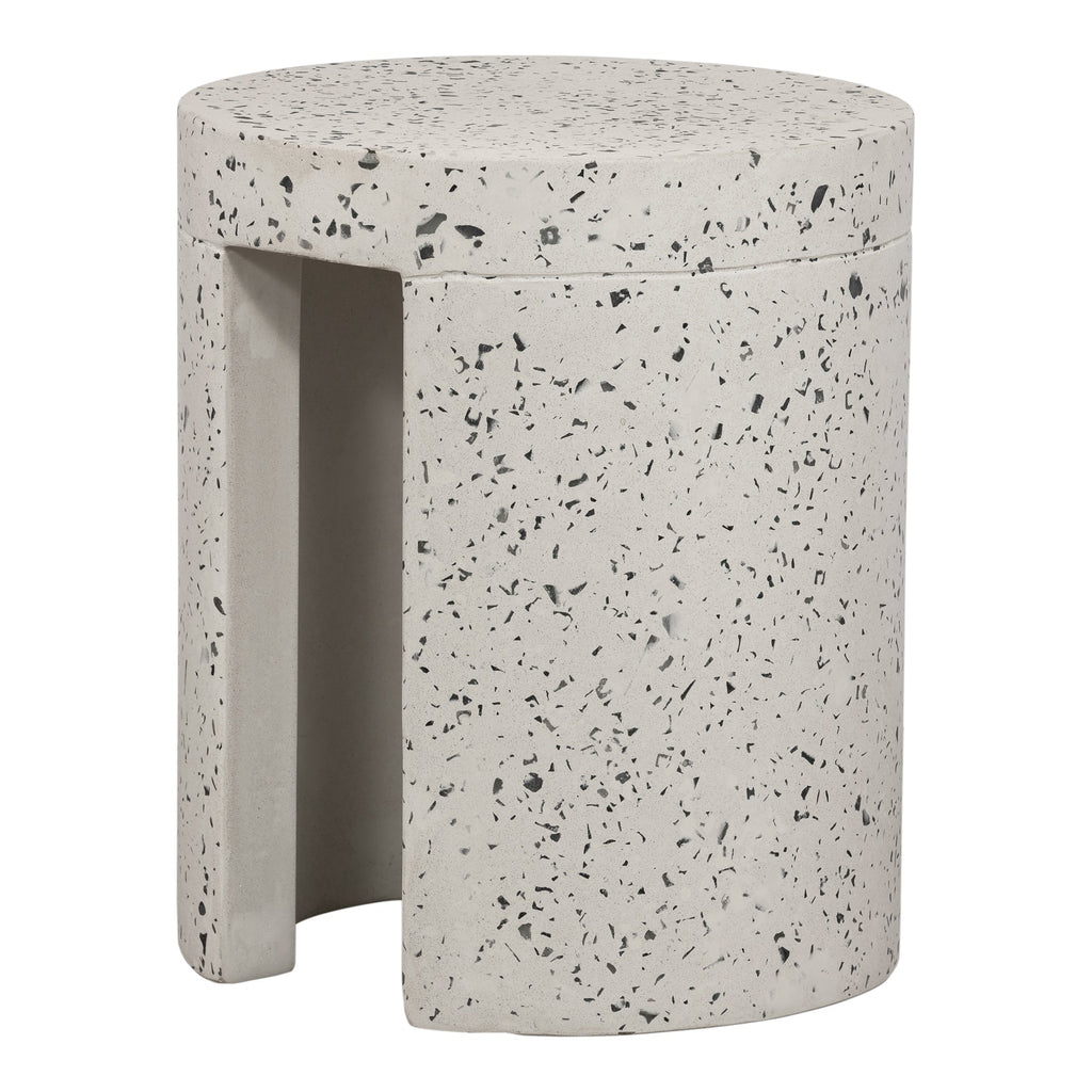 Moe's Home Lyon Outdoor Stool White Terrazzo