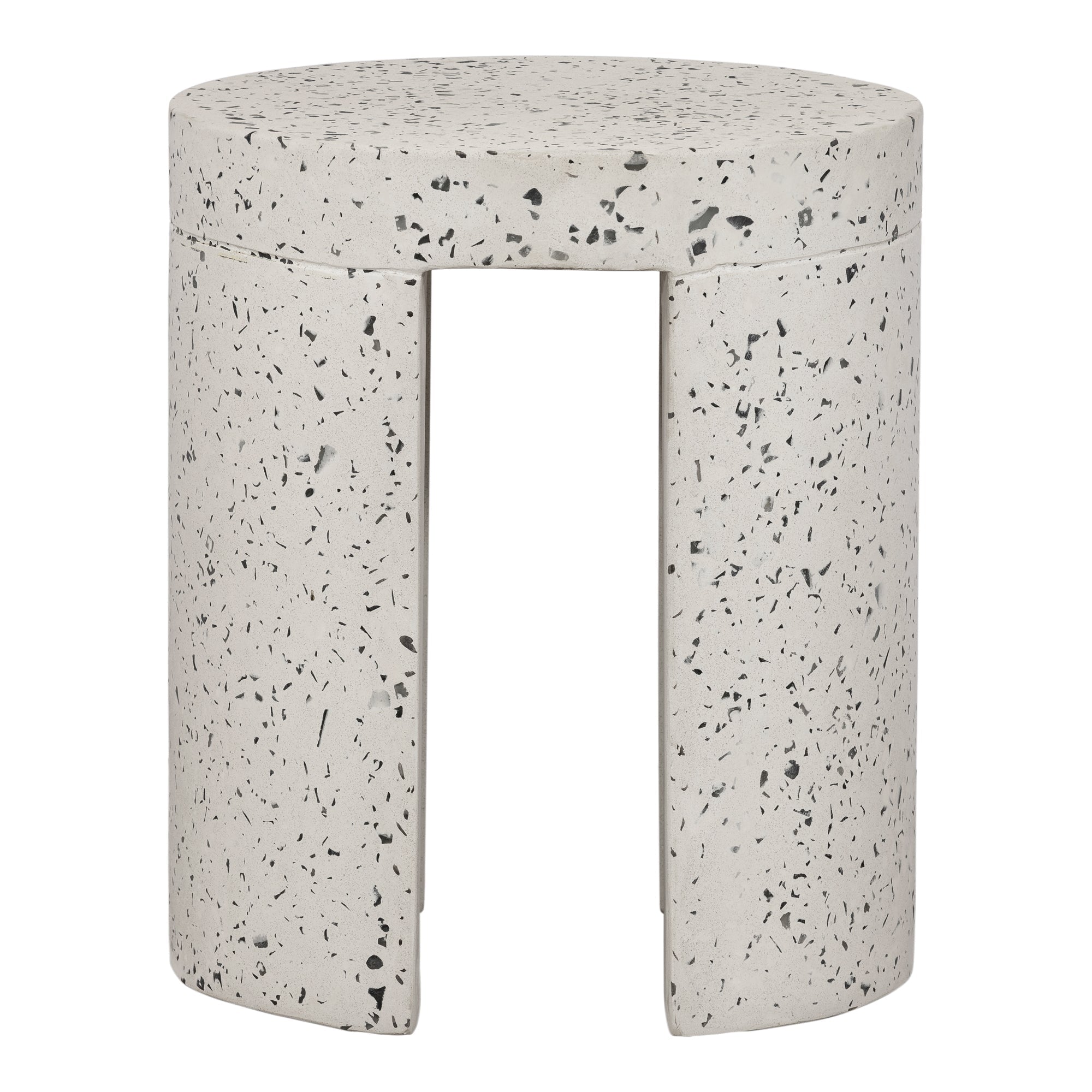 Moe's Home Lyon Outdoor Stool White Terrazzo