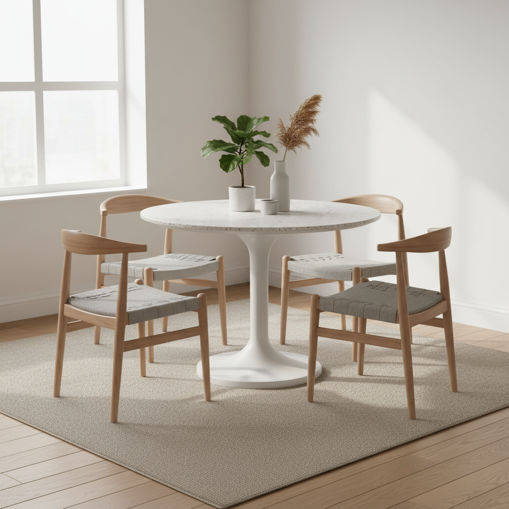 Moe's Home Tuli Outdoor Cafe Table White Terrazzo