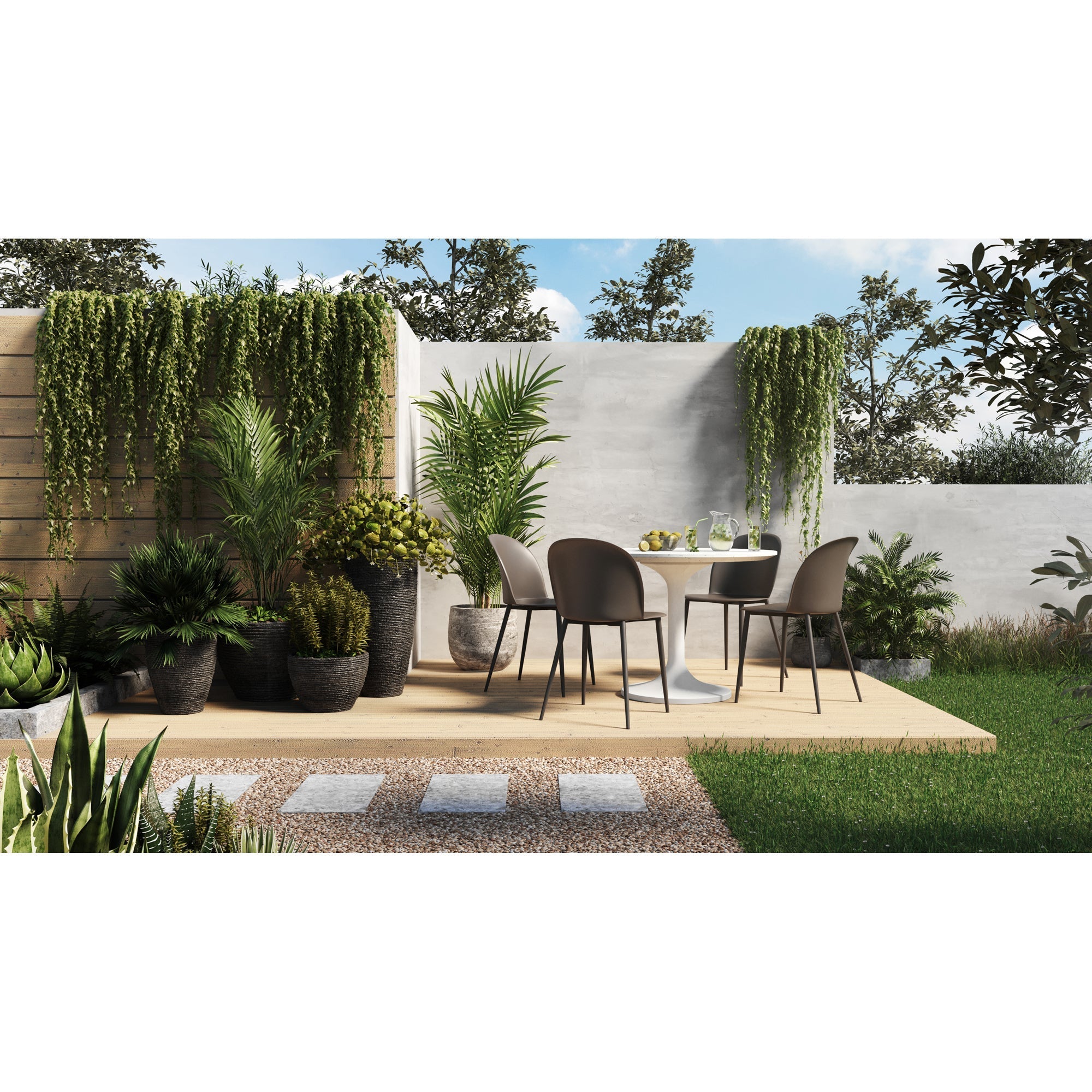 Moe's Home Tuli Outdoor Cafe Table White Terrazzo
