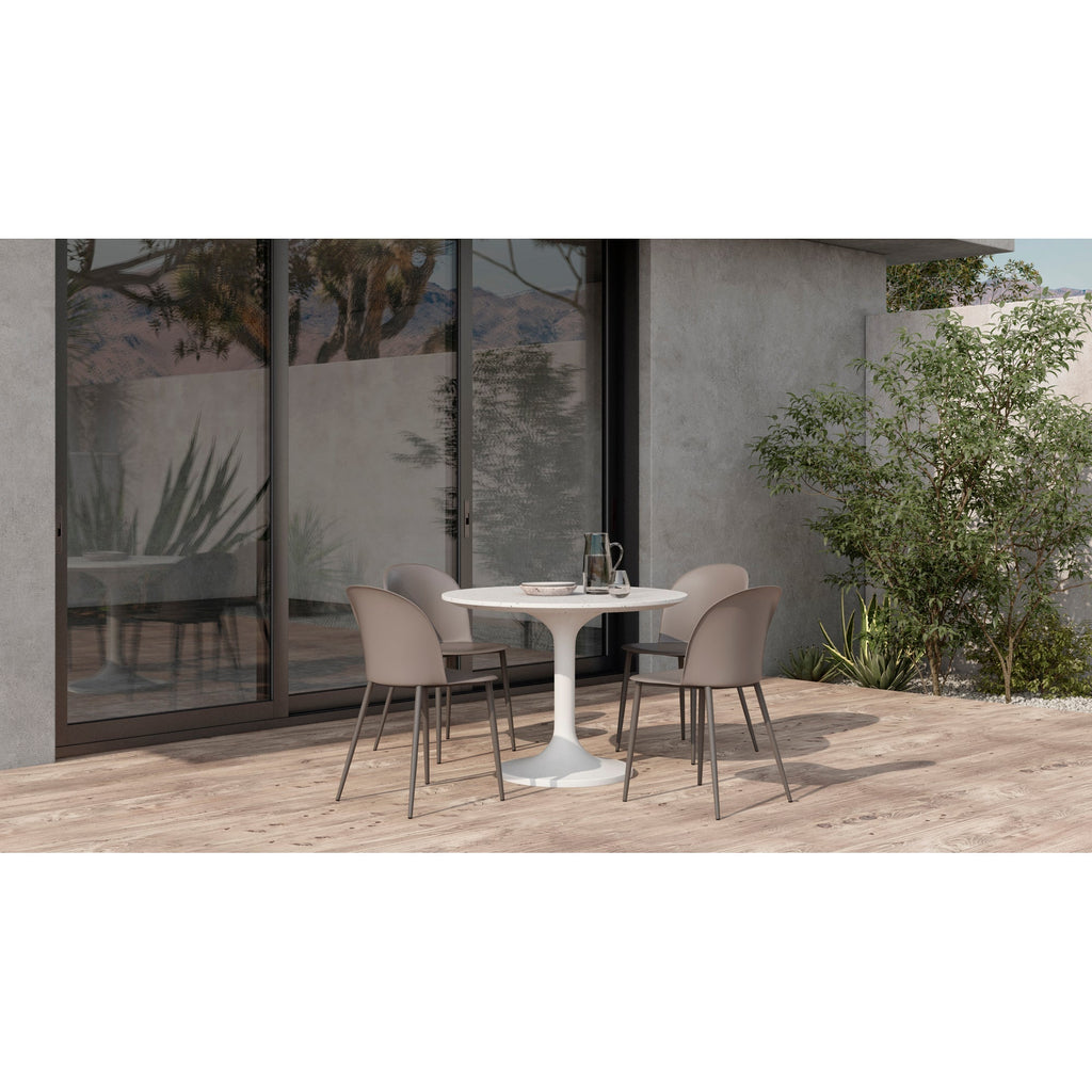 Moe's Home Tuli Outdoor Cafe Table White Terrazzo